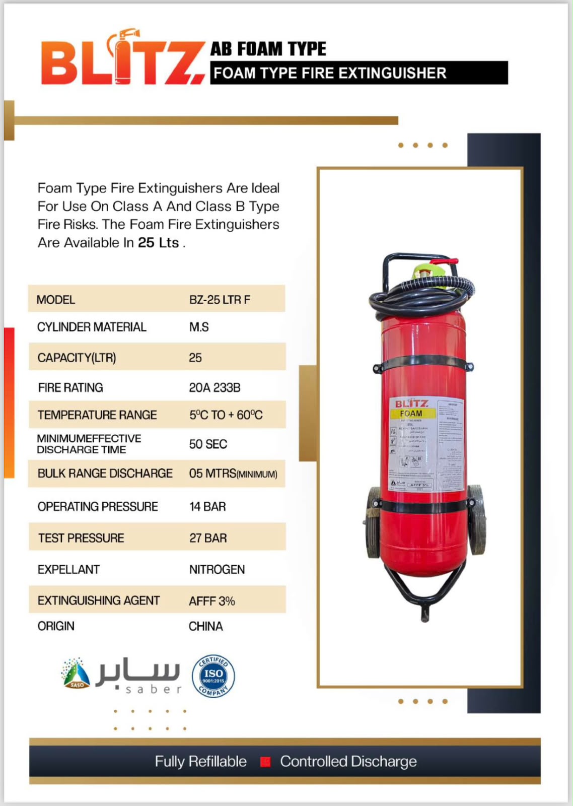 BLITZ FIRE EXTINGUISHER FOAM 25LTR