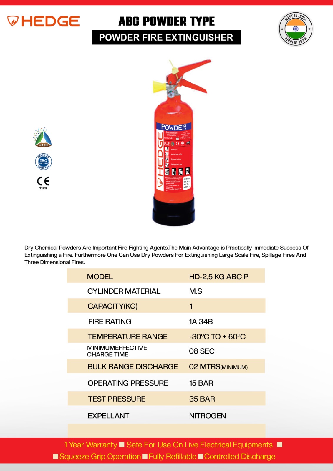 HEDGE FIRE EXTINGUISHER DCP 1KG