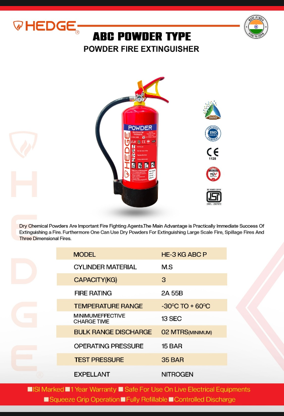 HEDGE FIRE EXTINGUISHER DCP 3KG