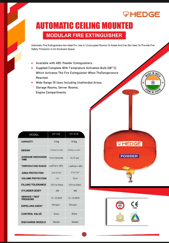 HEDGE FIRE EXTINGUISHER AUTOMATIC DCP 6 & 10KG